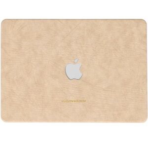 Apple Laptop with Beige Cover